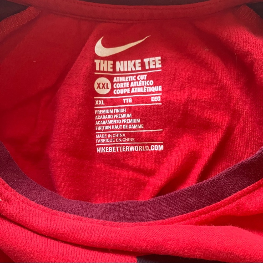 Nike Men's Red Athletic Cut Shirt XXL used good condition - Picture 4 of 4